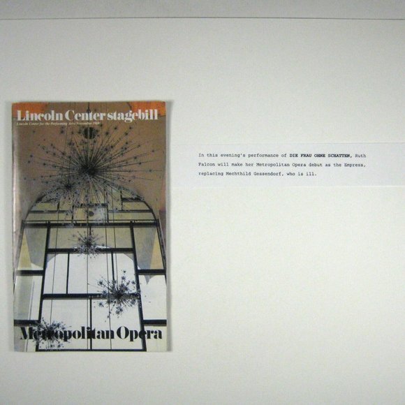 Opera Stagebill 1989 First Performance Die Frau Schatten Ruth Falcon Debut - Picture 1 of 10